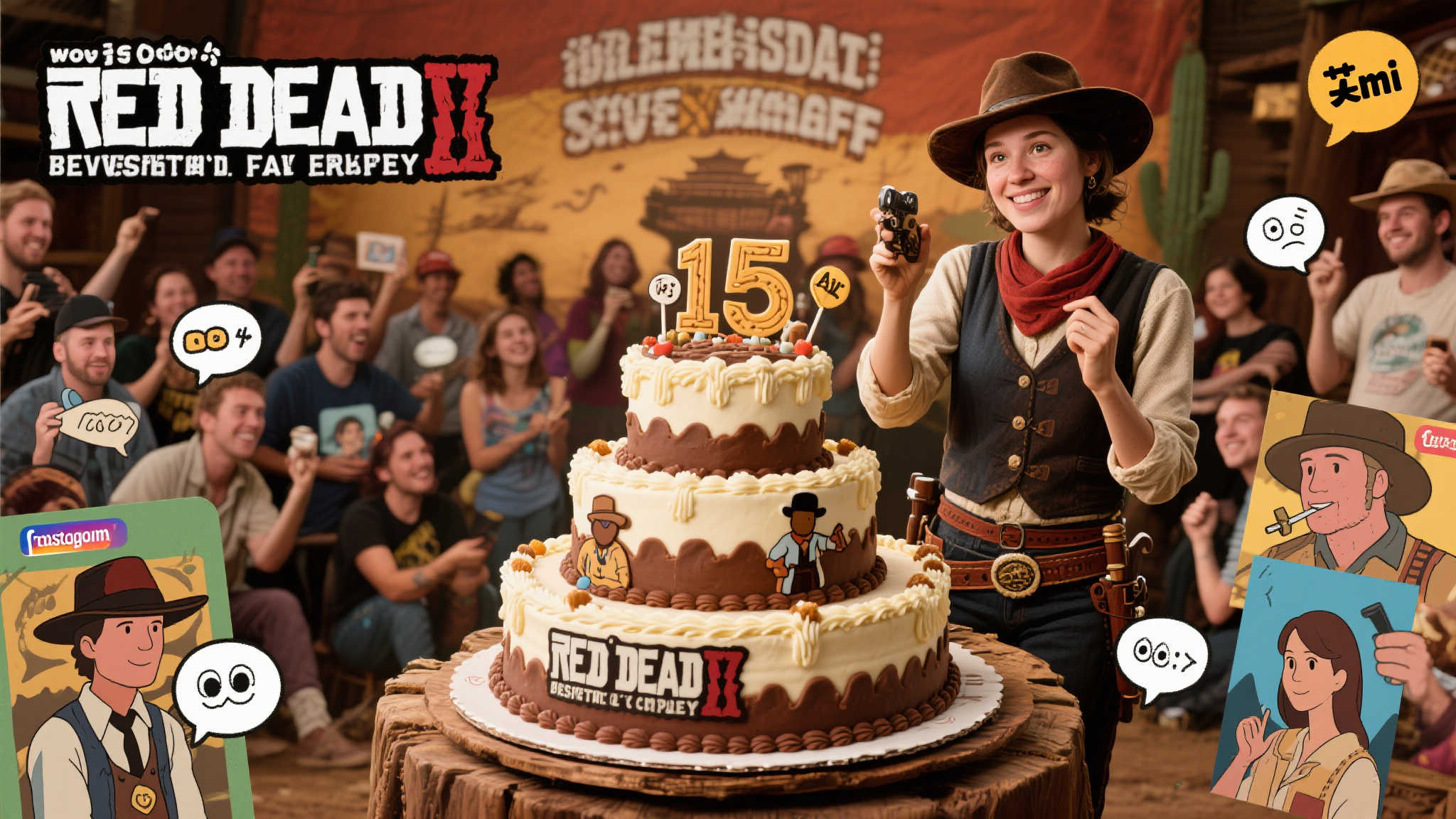 《荒野大镖客》十五载庆典开启！粉丝献上精致蛋糕致敬